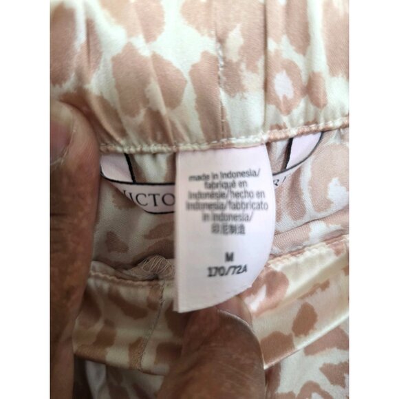 Victorias Secret Womens Peach Leopard Print Pajama Pants M Soft Drawstring Waist - Picture 5 of 8